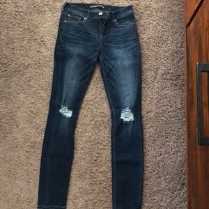 EXPRESS DARK WASH LEGGING MID RISE 0R